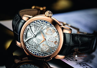 round gold-colored Michael Kors analog watch with black leather strap, watch, luxury watches, Ulysse Nardin HD wallpaper
