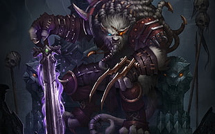 League of Legends beast holding sword digital wallpaper