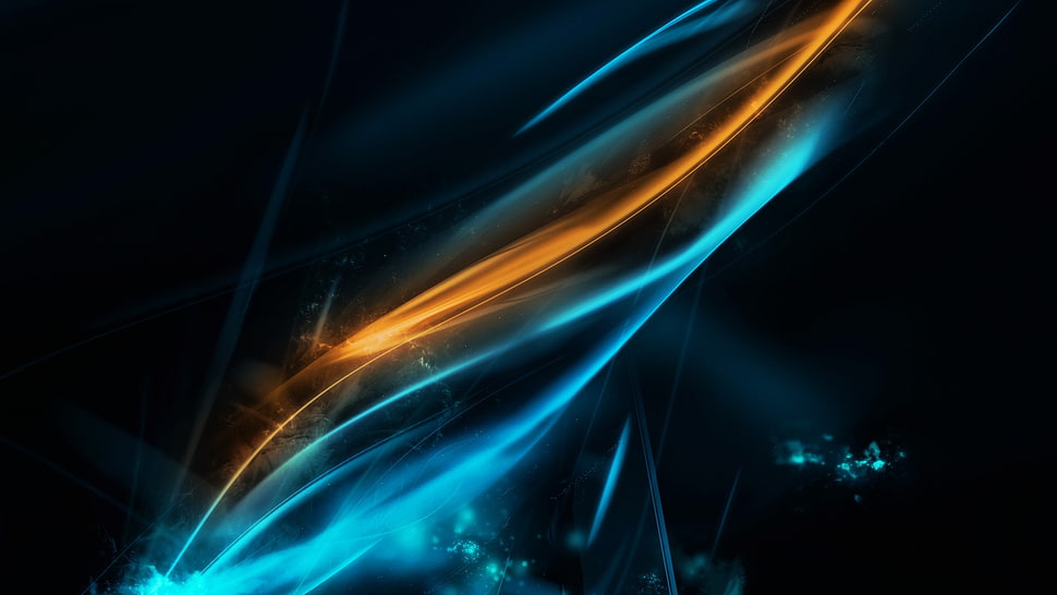 blue and yellow light HD wallpaper