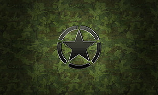 gray star logo, military, army gear HD wallpaper
