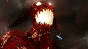 illustration of a red creature HD wallpaper