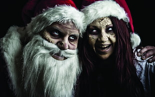 Zombie Santa Claus and woman elf HD wallpaper