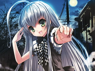 girl anime character with gray hair
