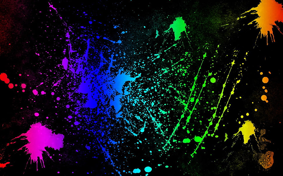 splattered colors graphics HD wallpaper
