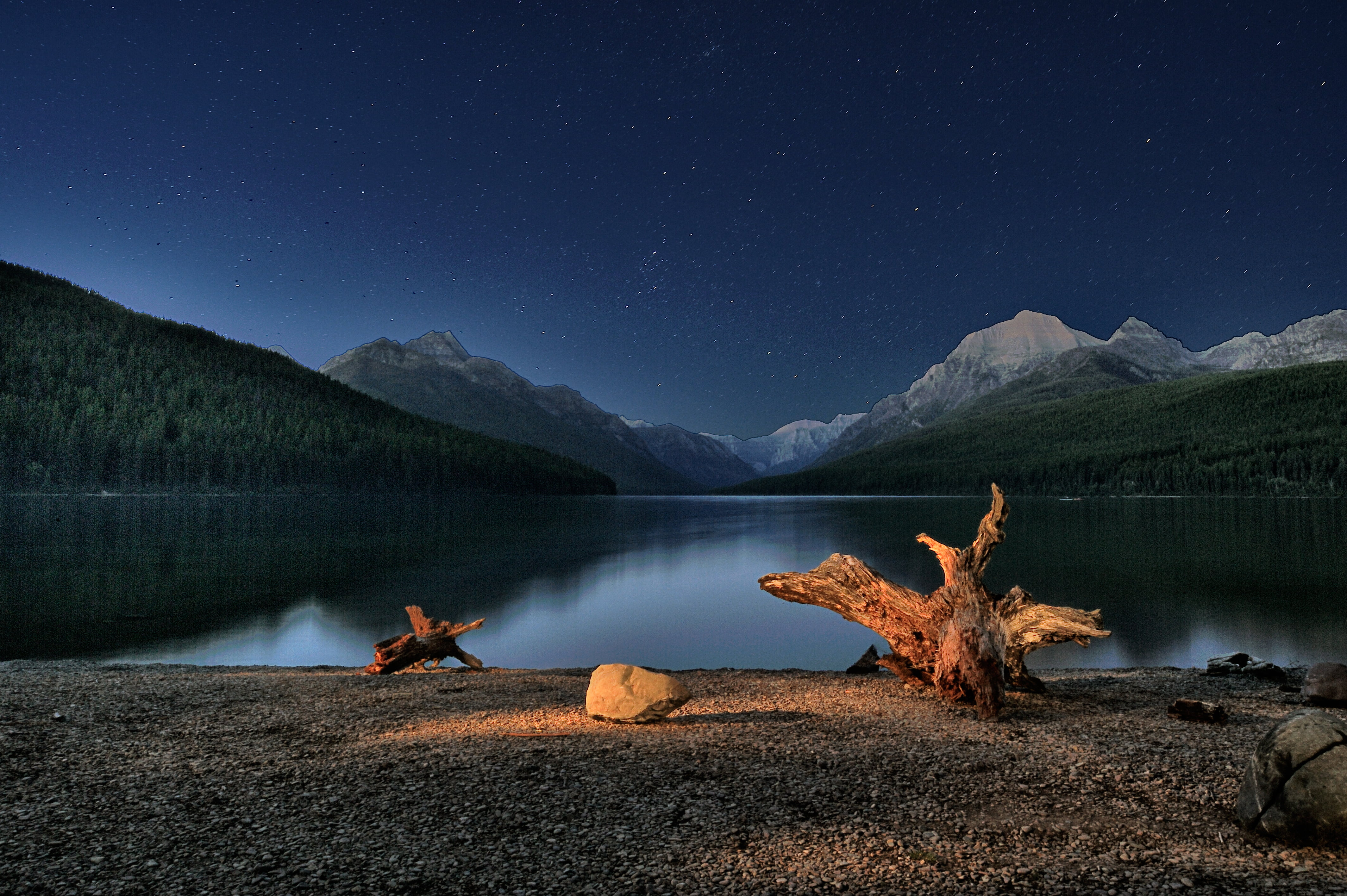 body of water illustration, bowman lake