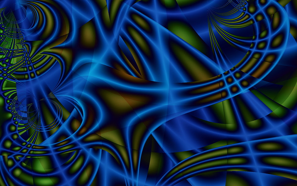 blue and green digital wallpaper HD wallpaper