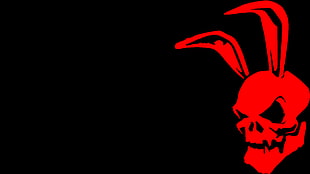 red skull with horn logo HD wallpaper