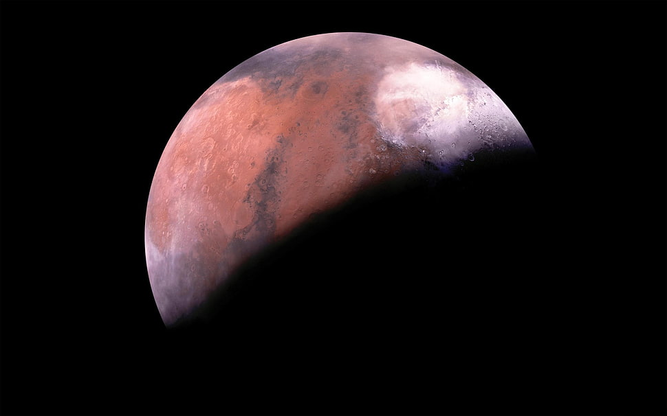 Half-moon Moon illustration HD wallpaper