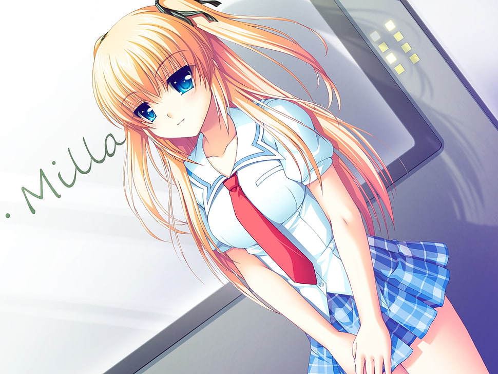 Girl anime wearing student uniform Milla HD wallpaper | Wallpaper Flare