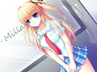 girl anime wearing student uniform Milla