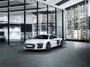 white Audi sports coupe HD wallpaper