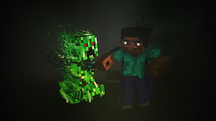 Minecraft Steve and Ghost character, Minecraft, creeper, Steve