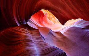 brown and beige abstract painting, Antelope Canyon, rock formation, canyon, nature