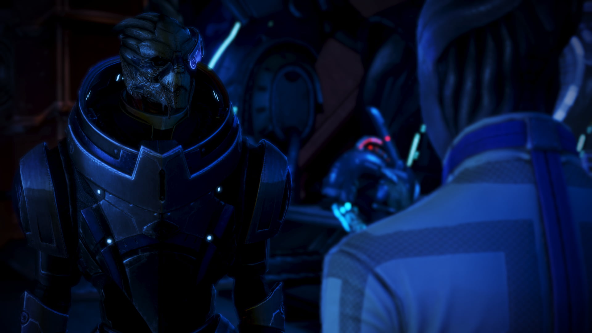gray costume wallpaper, Mass Effect, Garrus Vakarian, Liara T'Soni, video games