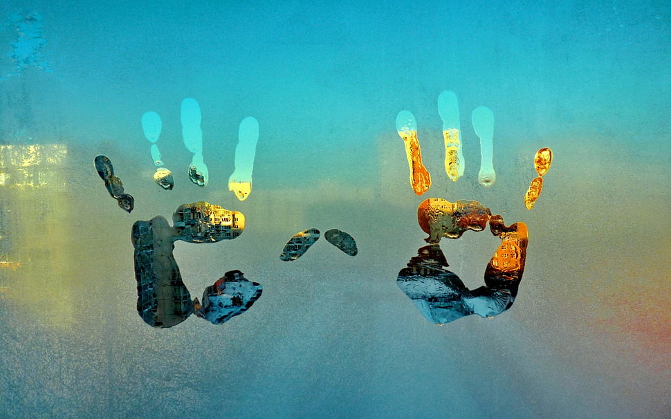 hand print painting HD wallpaper