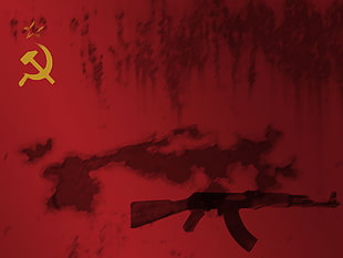 AK47 rifle illustration, USSR HD wallpaper
