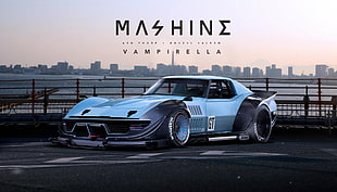 blue Mashine Vampirella car, Khyzyl Saleem, car, Chevrolet Corvette Stingray, futuristic HD wallpaper