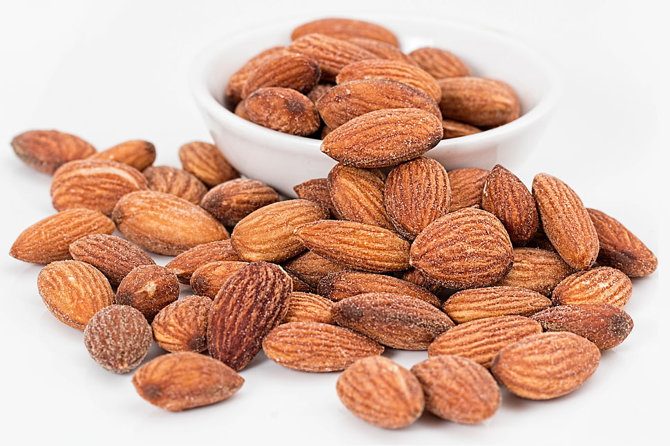 pile of almonds HD wallpaper