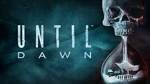 Until Dawn game poster, Until Dawn, computer game, skull, hourglasses