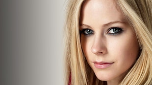 Avril Lavigne, Avril Lavigne, blonde, blue eyes, face