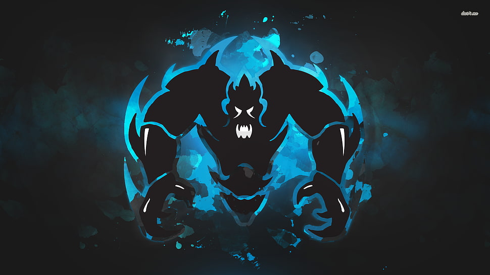 black and blue monster illustration, creature, demon HD wallpaper