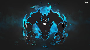 black and blue monster illustration, creature, demon HD wallpaper