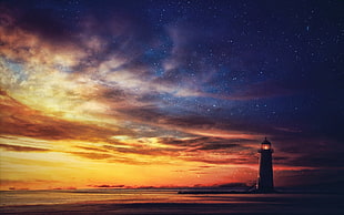 black lighthouse, lighthouse HD wallpaper