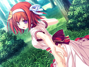 red-haired girl character HD wallpaper