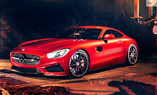 red Mercedes-Benz sports coupe, Mercedes-Benz, GT, car, Mercedes-AMG GT HD wallpaper