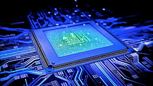 green and white CPU