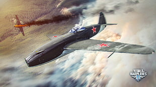 black and gray bi-plane wallpaper, World of Warplanes, warplanes, wargaming, airplane HD wallpaper