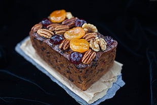 slice of cake with nuts HD wallpaper