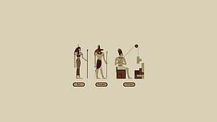 Egyptians illustration, Tetris, Egyptian, simple, simple background HD wallpaper