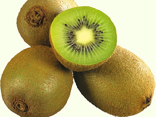 four ripe kiwi fruits