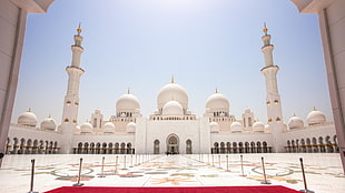 Taj Mahal, Abu Dhabi, architecture, tower, mosque HD wallpaper