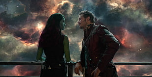 Chris Pratt, Starlord, Guardians of the Galaxy, Gamora , Star Lord HD wallpaper