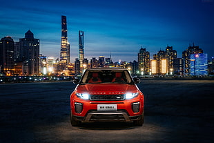 red Land Rover Range Rover HD wallpaper