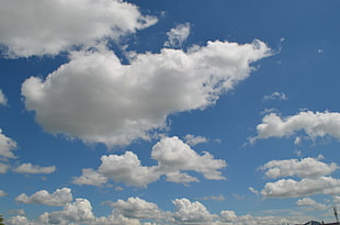white and blue abstract painting, sky, clouds