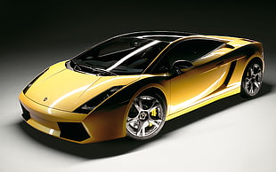 yellow Lamborghini Gallardo coupe, car