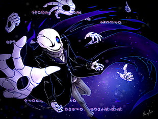 anime character with black suit wallpaper, Undertale, W.D Gaster, indie games HD wallpaper