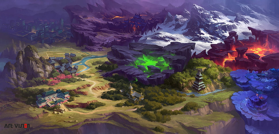 game map wallpaper, artwork, digital art, map HD wallpaper