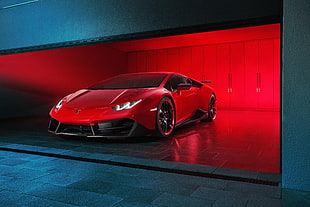red Lamborghini Huracan HD wallpaper