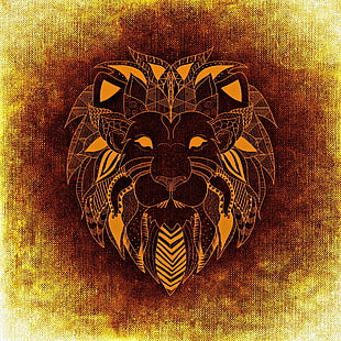 sketch of lion, Lion, Art, Patterned