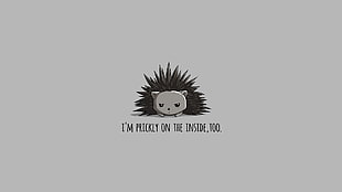 Porcupine illustration with text overlay HD wallpaper