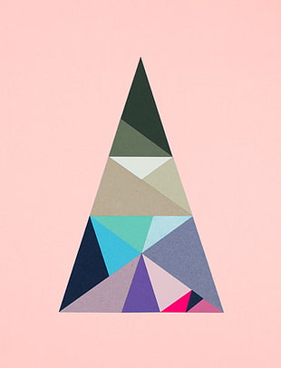 multicolored triangle decor, digital art, Android L, minimalism, pattern