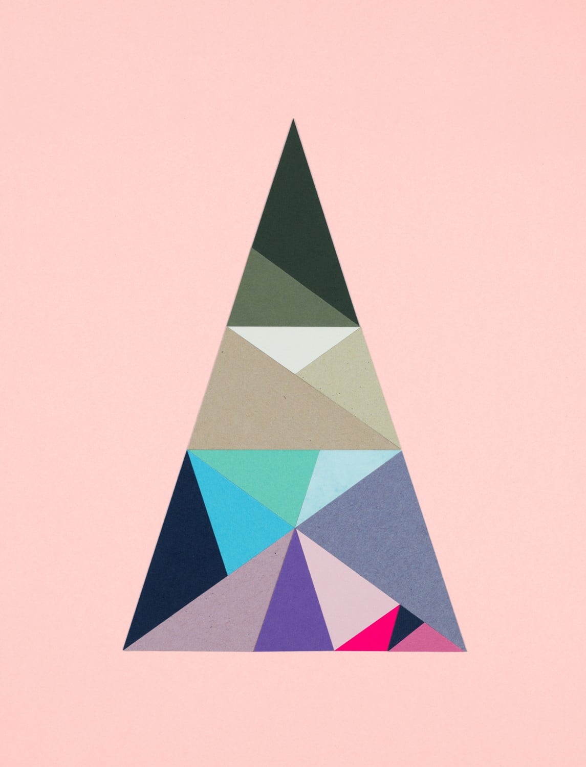 multicolored triangle decor, digital art, Android L, minimalism, pattern