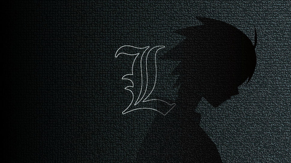 L letter logo, anime, Death Note, simple HD wallpaper
