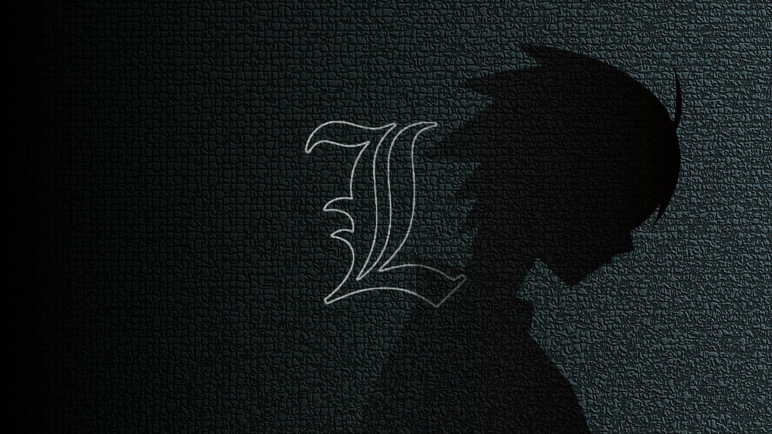 L letter logo, anime, Death Note, simple