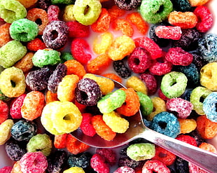 multicolored cereal, food, eating