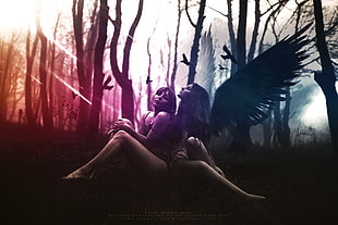 angel, photo manipulation, graphic design, wings HD wallpaper